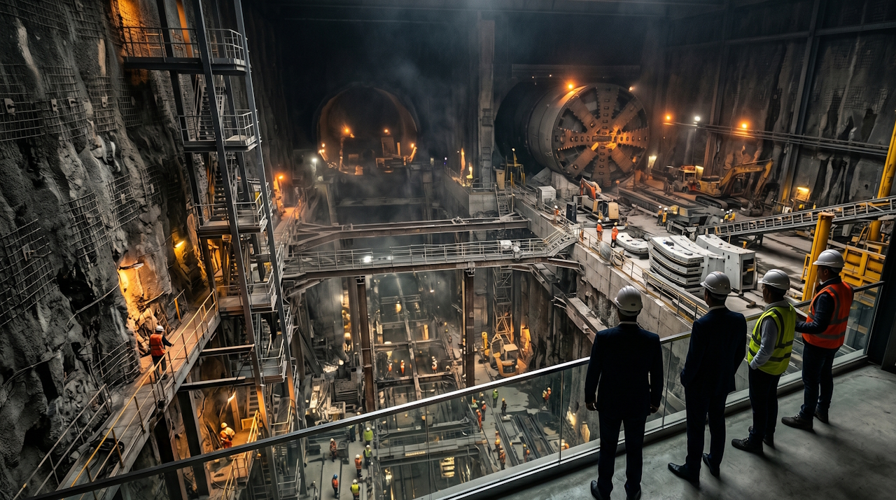 Underground infrastructure excavation with Tunnel Boring Machine